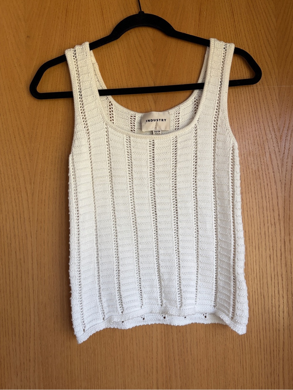 Industry White Knit Scoop Neck Tank